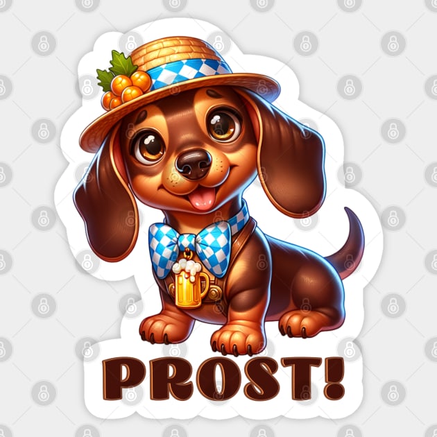 Oktoberfest Dachshund Prost! Sticker by HolidayBug